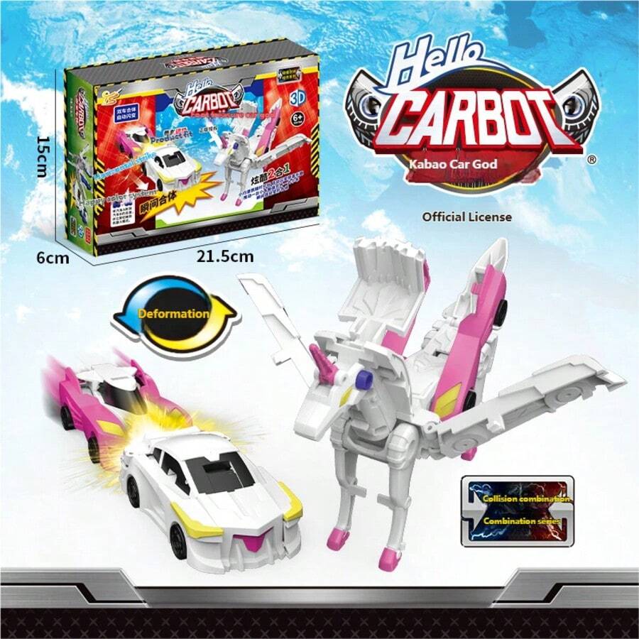 Collision Deformation Dragon, 2-In-1 Transforming Car, Golden Wing Dragon Two-Car Collision Deformation, Inertia Transforming Mecha Dinosaur, Boys Collision Combination Toy, Silver Wing Dragon, Flying Wing Unicorn Transforming Inertia Car, Gift Building Block Assembly DIY Combination Transforming Dragon Car Toy, Two-Car Collision Automatic Combination, Boys Mecha Model/The Most Satisfying Gift
