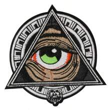 1个三角形眼睛熨烫贴片，赛博朋克和神秘风格徽章，适用于夹克、背包、街头时尚DIY - A - 查看 10