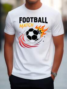 Camiseta gráfica con temática de fútbol - Diseño de camiseta transpirable - Top deportivo ligero para fans, adecuado para uso deportivo e informal - Top de corte regular, atuendo para eventos, estilo deportivo, duradero, esencial para fans, camiseta de fútbol 2D para hombre, camiseta de fútbol 2D - Negro - Ver 6