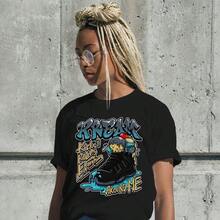 Dunkare Sneaker Match Graphic T-Shirt For Men And Women - Retro Gamma Blue 11s Streetwear | Unisex, Regular Fit, Vintage Style Y2K - 黑色 - Kream Kicks 統治一切 - 查看 6