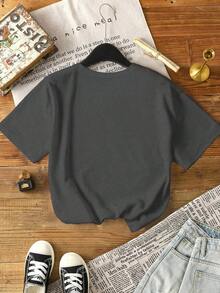 Retro 90s Raccoon Print T-Shirt With Western Style, Retro Raccoon Print T-Shirt With Western Style, Original Gift, Printed T-Shirt For Women, Fun Western Style T-Shirt. BHIQ - 黑色 - 查看 2
