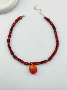 Mua 1 hoặc 3 chiếc vòng cổ mặt dây chuyền lớn in hoa màu trắng/đỏ/nâu phong cách Bohemian, vòng cổ mặt dây chuyền màu sắc nàng tiên cá thủ công, nhiều kiểu dáng dành cho nữ, thích hợp cho kỳ nghỉ, tiệc tùng, trang sức đi biển. - Nhiều màu - Xem 10