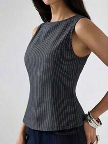 Blusa negra de diseñador de moda de verano para mujer - Negro - Ver 5