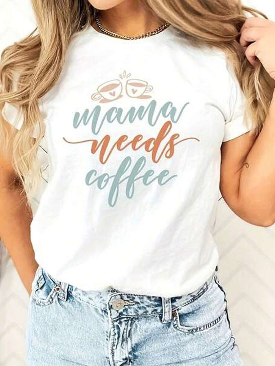 Camisetara amantes del caf￩, Camiseta "El caf￩ me hace feliz", Camiseta de caf￩, Camiseta "Mam£ necesita caf￩", Camiseta de caf￩, Camiseta de amante del caf￩, Camiseta de amante del caf￩. Camiseta de aod￳n 100% de 220 g. Con estampado de maosa, adecu para ni￱as y mujeres. Cuello redondo de manga corta, camisa inspiradora, top de verano con estilo cute y est￩tico Y2K, adecuado para uso casual diario al e , en familia, en el trabo o en la ca.