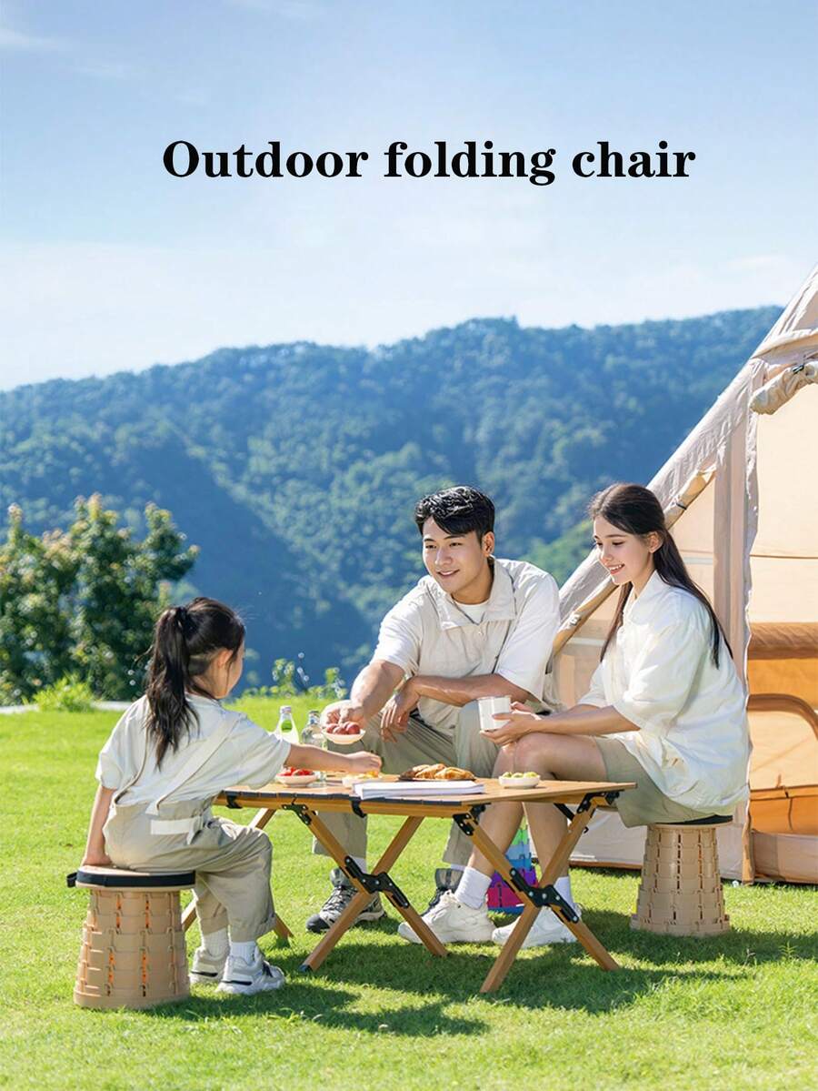Portable Retractable Stool, Folding Camping Stool For Outdoor Activities - Multicolor - View 1