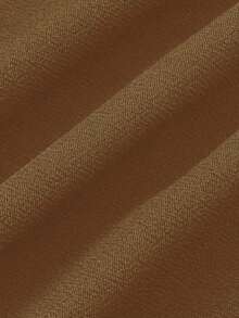 Pantalones anchos de cintura alta de unicolor de uso casual para mujeres - Marrón Mocha - Ver 4