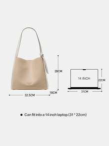 Kate Spade KS KNOTT Shoulder Bag For Women With Adjustable Strap And Large Capacity Bucket Bag - Champagne - View 9