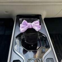 1pc Plush Handbrake And Gear Shift Knob Cover With Bow Decor For Car - Bow - View 5