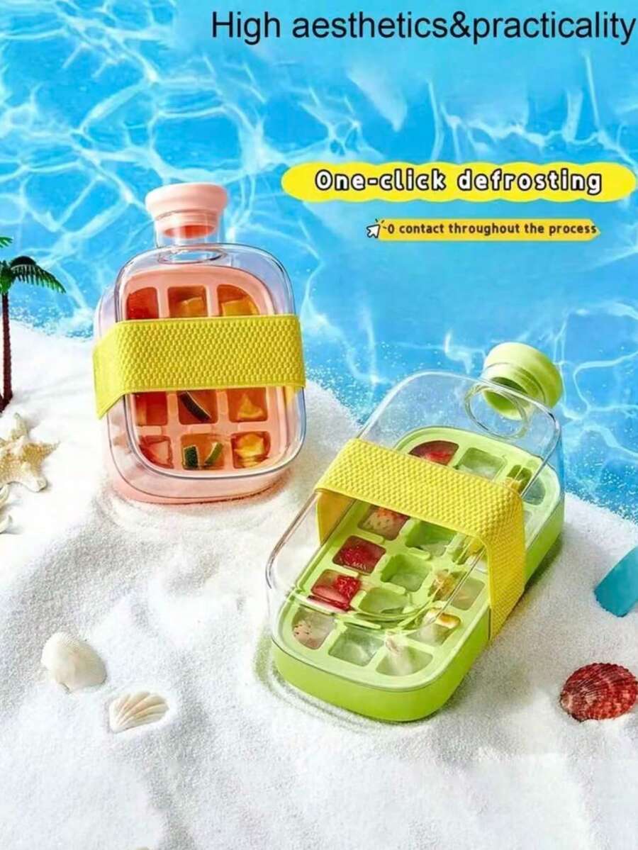 1PC 2-In-1 Easy Release Ice Bucket And Cup, Press Mechanism, Perfect For Cold Cocktails, Whiskies, And Beverages - Multicolor - View 1