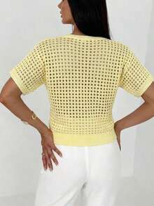 Cárdigan delgado de mujer con contraste de color retro, adecuado para salidas, estilo callejero, aeropuerto, vacaciones en la playa, viajes al trabajo, fiestas de boda, festivales, estilo bohemio, romántico y elegante - Amarillo - Ver 2