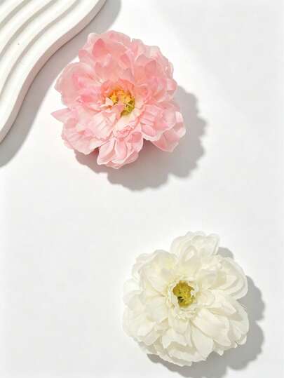 2Pcs 10cm Large Peony Flower Hair Clips, Elegant Fabric Floral Hairpins, Bohemian Style Hair Accessories For Women, Perfect For Beach, Wedding, Party & Daily Use