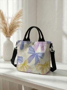 Random Pattern Tote Bag With Matching Pouch, Lightweight Shoulder Bag, Handbag, Suitable For Commuting, Shopping, Students, Fashion Bag, Great Gift Choice - Multicolor - View 14