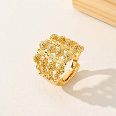 Luxe en Boheemse stijl - Uniek kralenontwerp - Nieuwe gouden damesring - Afrikaanse sieraden uit Dubai