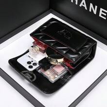 欧美风时尚女士单肩包，菱形链条包，锁扣包，零钱包，小方包 - 黑色 - 查看 8