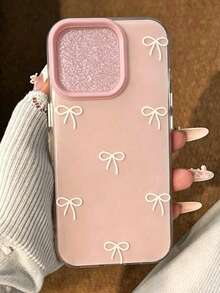 Cute Pink Bow Phone Case, Suitable For IPhone 17 Pro Max/17 Pro/17 Air/17/16/15/14/13/12/11 Pro Max Plus, Soft Protective Back Cover, Gift For Girls - Pink Bow - View 2