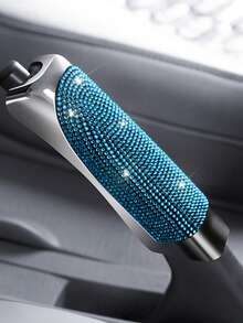 1pc Sparkling Rhinestone Handbrake Cover, Suitable For Universal Car Handbrake, Scratch-Resistant Crystal Embedded Car Interior Accessory, Applicable For Women's Universal Car Handbrake, Non-Slip Durable Handbrake Protective Cover, Fit For Manual Transmission Vehicles, Car Interior Accessory - A - View 8