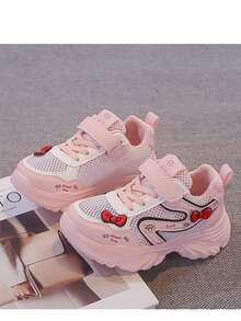2026 Nuevo diseño de primavera Zapatos deportivos ligeros para niños, adecuados para niñas, suela blanda con diseño transpirable, apropiado para niños - Rosa - Ver 3