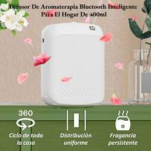 Smart Electric Essential Oil Diffuser With Bluetooth 400ml, Fragrance Machine For Home And Hotel, White - 400ml - View 9