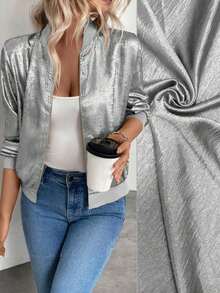Chaqueta gris con mangas largas y lentejuelas Keke Bloomly, ligera, Chaquetas de punto para mujer, Chaquetas de punto ligeras para mujer, Atuendos de campo para mujer, Ropa vintage para mujer, Ropa de primavera para festivales y vacaciones - Plateado - Ver 12