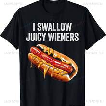 I Swallow Juicy Wieners camiseta divertida para adultos, Humor sarcástico, broma, ropa de calle informal, moda, camiseta de manga corta para hombre, camisetas sueltas - forma - Ver 1
