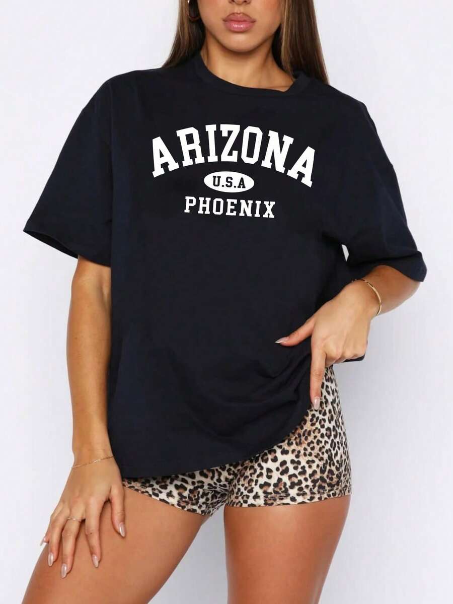 Playera 100% Algodón 180g Unisex Estilo Nueva York / Los Ángeles - Camiseta Básica Y2K Streetwear Holgada - Top Urbano de Ciudad para Parejas - Ropa de Calle Premium - Negro 9 - Ver 1