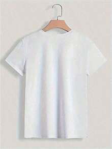 1pcVintageslimYa Llego Por Quien Lloban Camisetas - Women's Funny Printed Cotton T-Shirt, Soft, Short Sleeve, Modern And Comfortable, Graphic Print, Casual, Short Sleeve And Round Neck, Cute Summer T-Shirts For Women, 100% Cotton. - 白色 - 查看 3