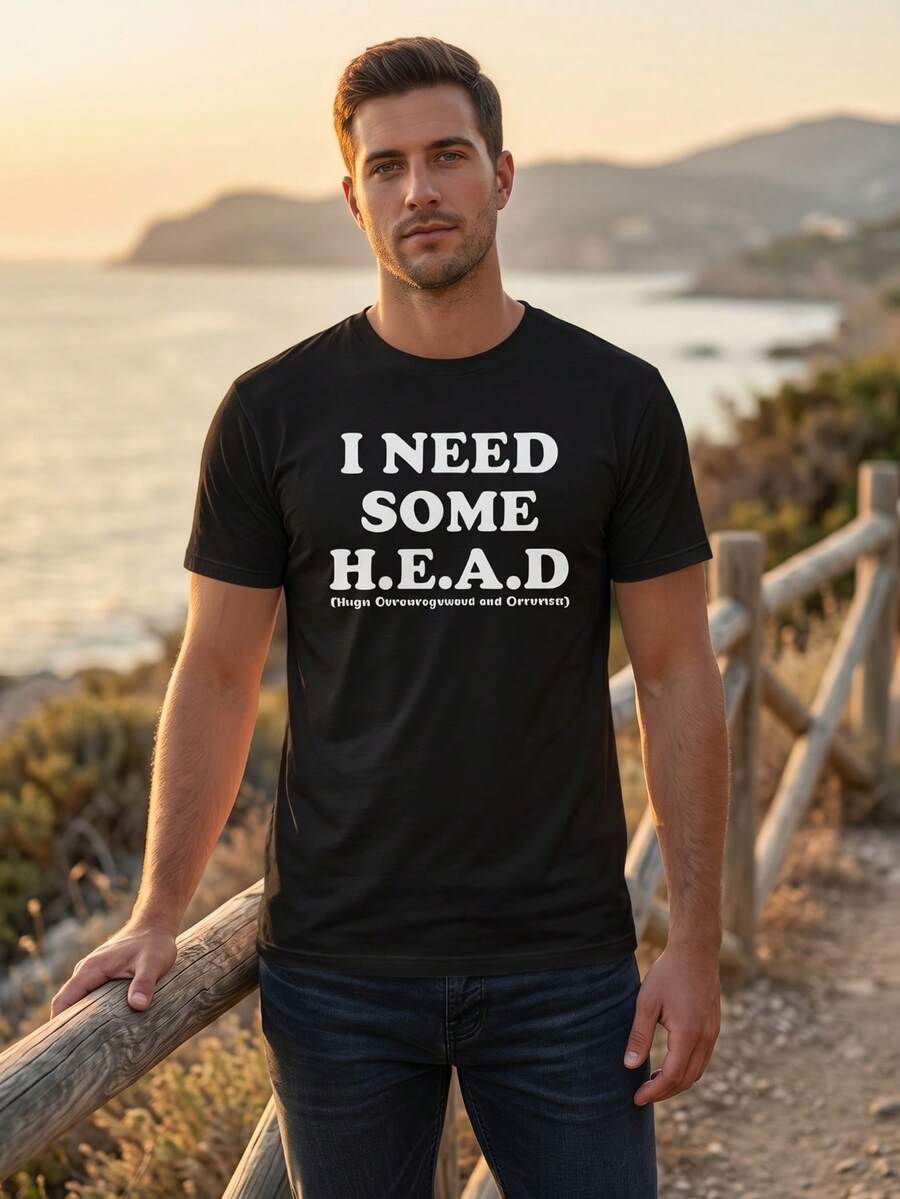 Funny Saying T-Shirt - "I Need Some Head Hugs Encouragement Devotion" Bold Text Tee - Soft Quick-Dry Cotton Shirt For Men & Women - Black With White Letters - Machine Washable Everyday Casual Wear - Gym, Gifts, Sports Fans - All-Season Comfort Fit Apparel, Gym Outfit, Retro Style, Comfortable Material, Statement Top, Humor Lovers - màu đen - Xem 1