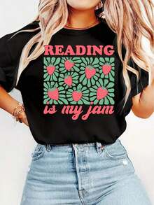 playeras de algodón mujer 1pscDiseño simple y versátil, elegante camiseta de manga corta para mujer con estampado de fresas y cuello redondo. Camiseta cómoda, suave y transpirable para mujer, nueva para primavera/verano. Ideal como regalo, a la moda para ir al trabajo, vacaciones, uso diario. Top versátil de estilo retro casual, camiseta de algodón.100%cotton ropa de mujer  Daily home top - Negro - Ver 7