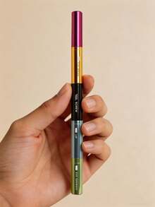 1pc 5-In-1 Portable Makeup Brush Set, Lightweight Detachable Design, Multifunctional Beauty Tool For Eye Shadow, Eyebrow, Lip And Eyeliner, Ideal For Makeup On The Go - Multicolor - View 8