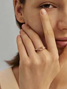 1 chiếc nhẫn Cubic Zirconia thanh lịch, thích hợp làm quà tặng ngày lễ tình nhân cho phụ nữ, đám cưới, đính hôn, trang sức tiệc kỷ niệm ngày lễ tình nhân, mẹ, mẹ, ngày của mẹ, quà tặng - trắng - Xem 5