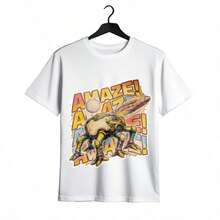 Tops para mujer Casual Linda de Algodón con Cuello Redondo y Manga Corta con Estampado Gráfico para Mujer, Largo Regular - Blanco - Ver 5