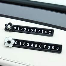 Plat Nomor Sementara Motif Bunga Lucu - Plat Nomor Kartun Tersembunyi, Dudukan Mobil Kreatif yang Dapat Dilepas, Aksesori Dekorasi Mobil Portabel, Perlengkapan Otomotif - A - View 2