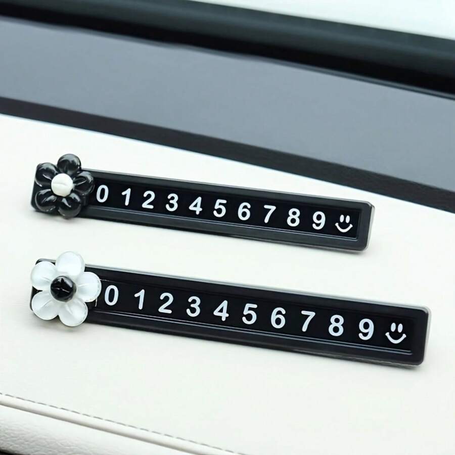 Plat Nomor Sementara Motif Bunga Lucu - Plat Nomor Kartun Tersembunyi, Dudukan Mobil Kreatif yang Dapat Dilepas, Aksesori Dekorasi Mobil Portabel, Perlengkapan Otomotif