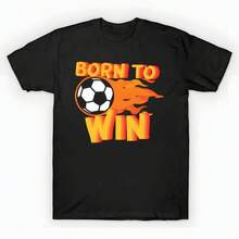Born to Win Soccer Kids Flame T-Shirt unisex de la de algodón puro de alta densidad de 220 g. C-AmiS-eta activa para mujer de - AL-Godón C-AmiS-eta 6365 % aL-Godón que se A-DAPTA a tu día Apto para todo tipo de perS-onas, ya sean mujeres o hombres Tejido duradero de alta C-Alidad apto para todas las estaciones, suave al tacto pero diseñado para durar Tops transpirables Conjuntos de otoño para mujer Conjuntos de vaC-Aciones para mujer Disfraz de Halloween para mujer - Negro - Ver 6