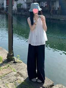 【春夏新作】レディース半袖ブラウス おしゃれ 上品 新作 感 デザイン性 おすすめ フレンチ レース 清楚 刺繍 シャツ ギャザー ひも付き ユニーク 華やか - ホワイト - チェックする 2