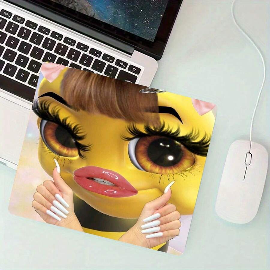 Funny Sexy Bees Square Mouse Pad, Non-Slip Rubber Base With Stitched Edges, Small Gaming Desk Mat For Gamer Office Home Decor - View 1