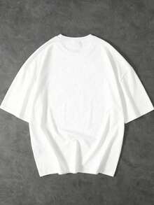 FRACTYR Men's Casual Minimalist Japanese Sushi Cartoon Print Breathable Loose Fit Solid Color Pullover Top, Suitable For Outdoor Wear In Summer - White - View 6