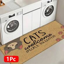 1pc Cat Pattern Printed Linen Kitchen Rug, Doormat, Bath Mat, Hallway Mat, 3D Printed Rectangle Carpet For Living Room, Bedroom, Corridor, Bathroom, Laundry Room - Polyester Rug For Indoor And Outdoor Home Decor - Multicolor - View 16