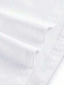 Camiseta de manga corta para mujer, casual, regular, blanca, con cuello redondo y estampado de letras, suave para el verano, 100% algodón. - Blanco - Ver 4