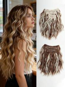 12 Inch Women's Fashion Wavy Curly Short Hair Extensions, Top Hair Extensions, Wigs, Ponytail - 彩色 - 查看 19