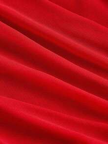Vestido sin mangas con pliegues asimétricos de estilo vintage para mujer - Rojo - Ver 3