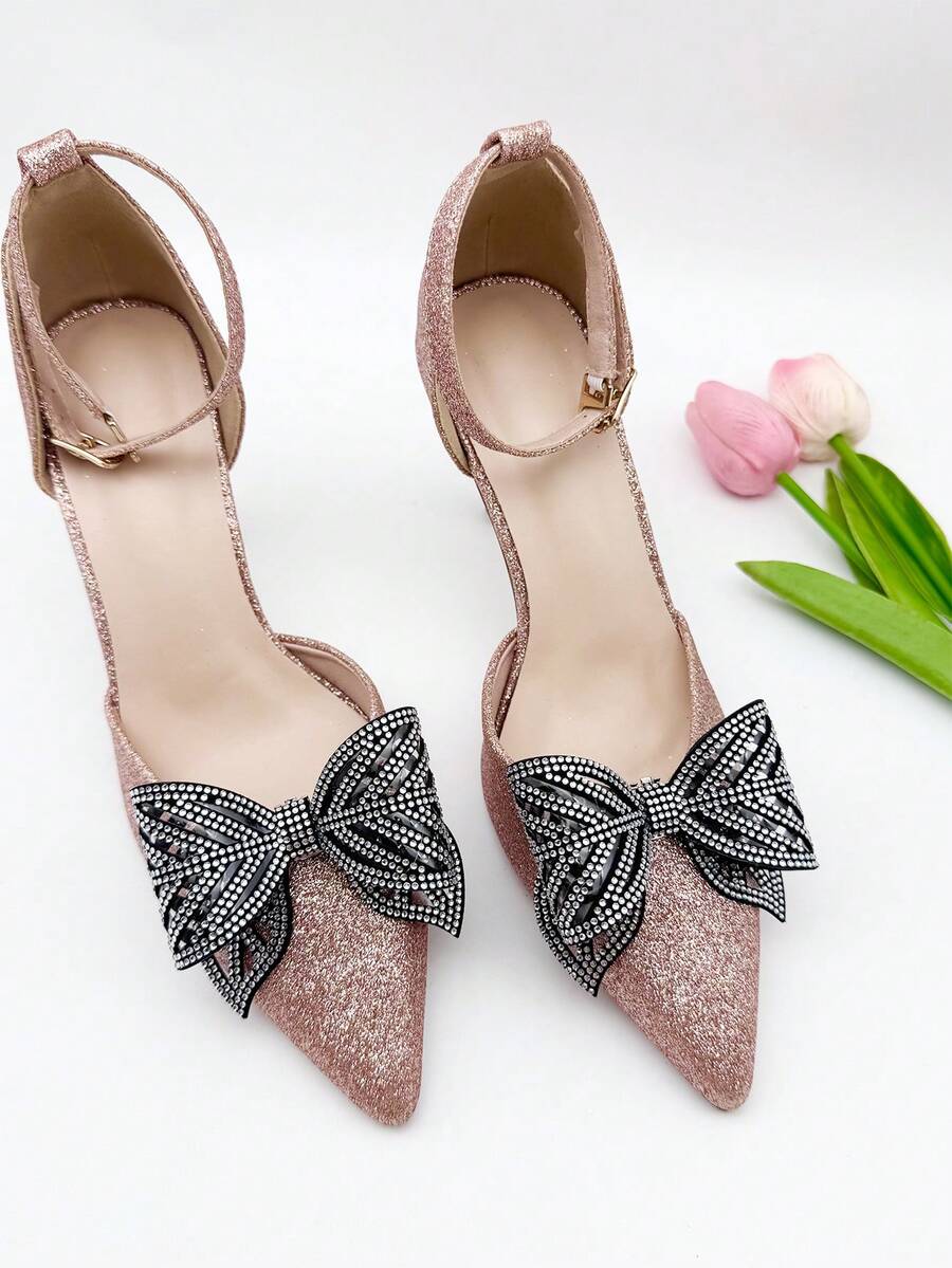2pcs New Elegant Multi-Color Butterfly & Leaf Rhinestone Detachable Shoe Clips - Perfect For Weddings, Bridal Parties, And High Heels