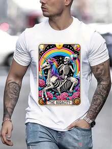 Casual Short Sleeve T-Shirt, Halloween, 1 Piece, 100% Heavy Cotton - Comfortable Crew Neck, Soft And Adorable T-Shirts, Loose And Comfortable - Back - View 7