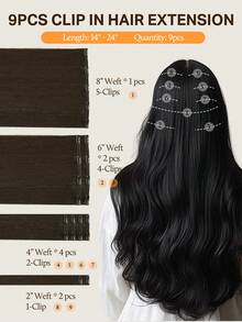 DOORES 9PCS Ekstensi Rambut Jepit Lurus Rambut Manusia Asli Alami Ekstensi Rambut Manusia Perawan Tenunan Ganda Jepit Tak Terlihat & Lembut Potongan Rambut Mini Untuk Rambut Tipis Untuk Wanita - S2 - View 5