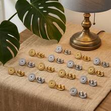 20 chiếc nút chặn khuyên tai bằng thép không gỉ 304 mạ vàng 18K, dạng đĩa có rãnh, dùng để tự làm trang sức. - Nút bịt tai - Xem 4