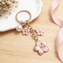 1pc Sakura Shaped Keychain, Lightweight And Graceful Sakura Design, Suitable For Bag Pendant, Car Key Chain, Couples, Birthday, Holiday Gifts - Multicolor - View 8