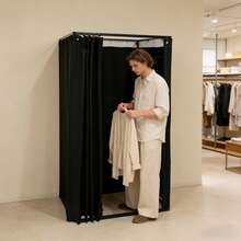 Portable Clothing Store Fitting Room, Clothing Store Fitting Room, Dressing Room Fitting Room - Black - View 2