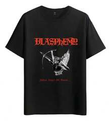 Muscle Freaks Blasphemy Fallen Angel Gothic Style T-Shirt - Black - View 6
