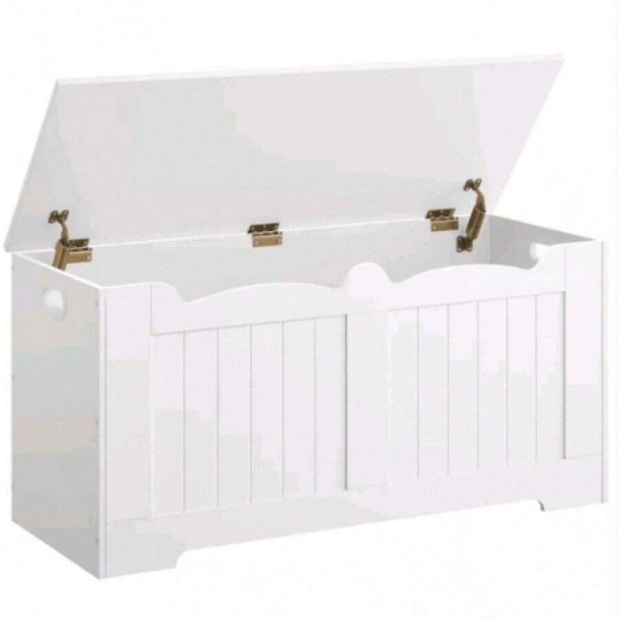 Panca con mobile contenitore integrato, spazio di stoccaggio, panca con seduta, seduta e mobile contenitore con due cerniere di , mobile contenitore, adatta per corridoio, camera da letto, soggiorno. - Bianco - Visualizzare 1