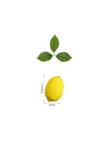 2/12/24/48 piezas Limón realista con hojas, dos tamaños de decoración de limón amarillo artificial, fruta realista, adecuado para decoración de tazón/plato, centro de mesa, decoración de verano de cocina, decoración de frutas, hogar, cocina, mesa de comedor, gabinete, accesorios de fotografía para fiestas, plantas artificiales - Multicolor - Ver 12